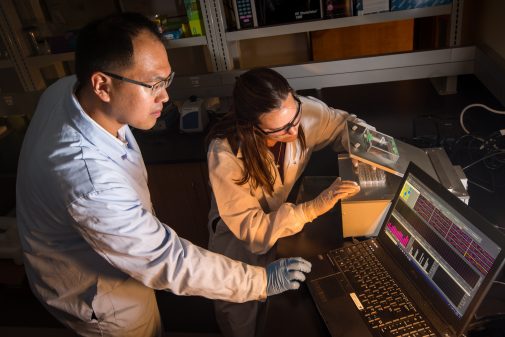 Dr. Yi-Fan Lu with student research Heidi Pullmann