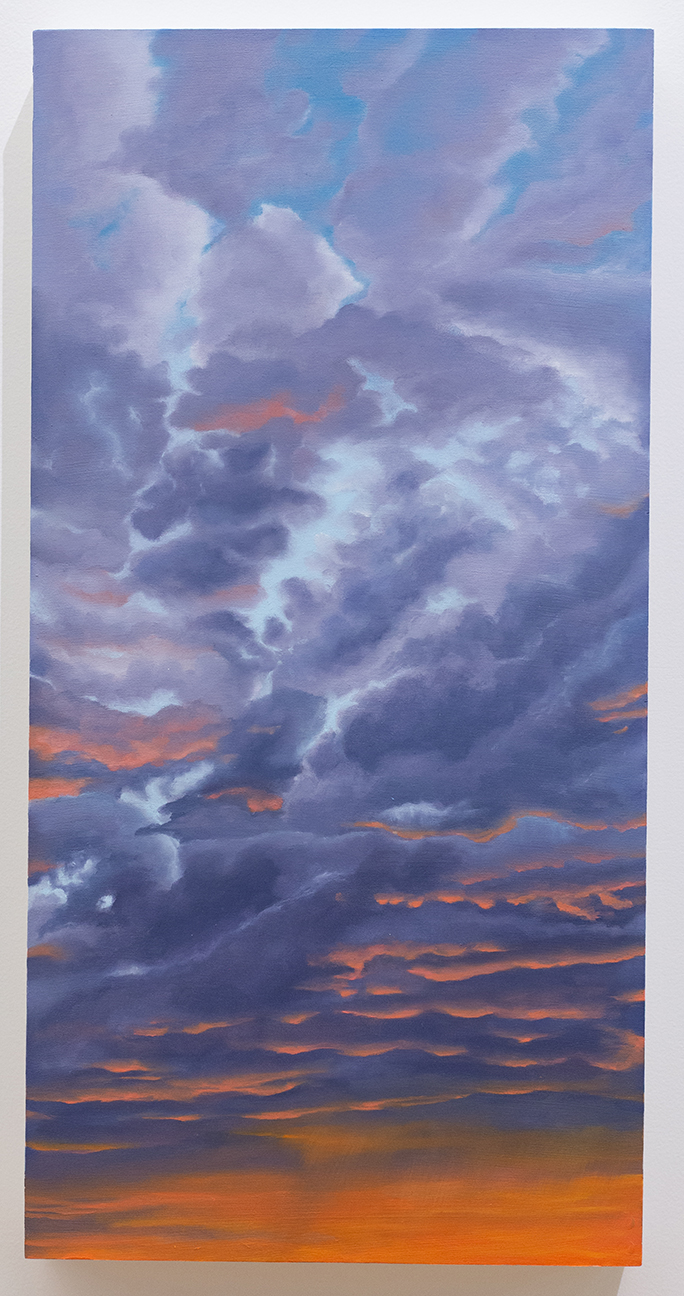 Ashley Walker's "Azusa, CA," oil on birch panel